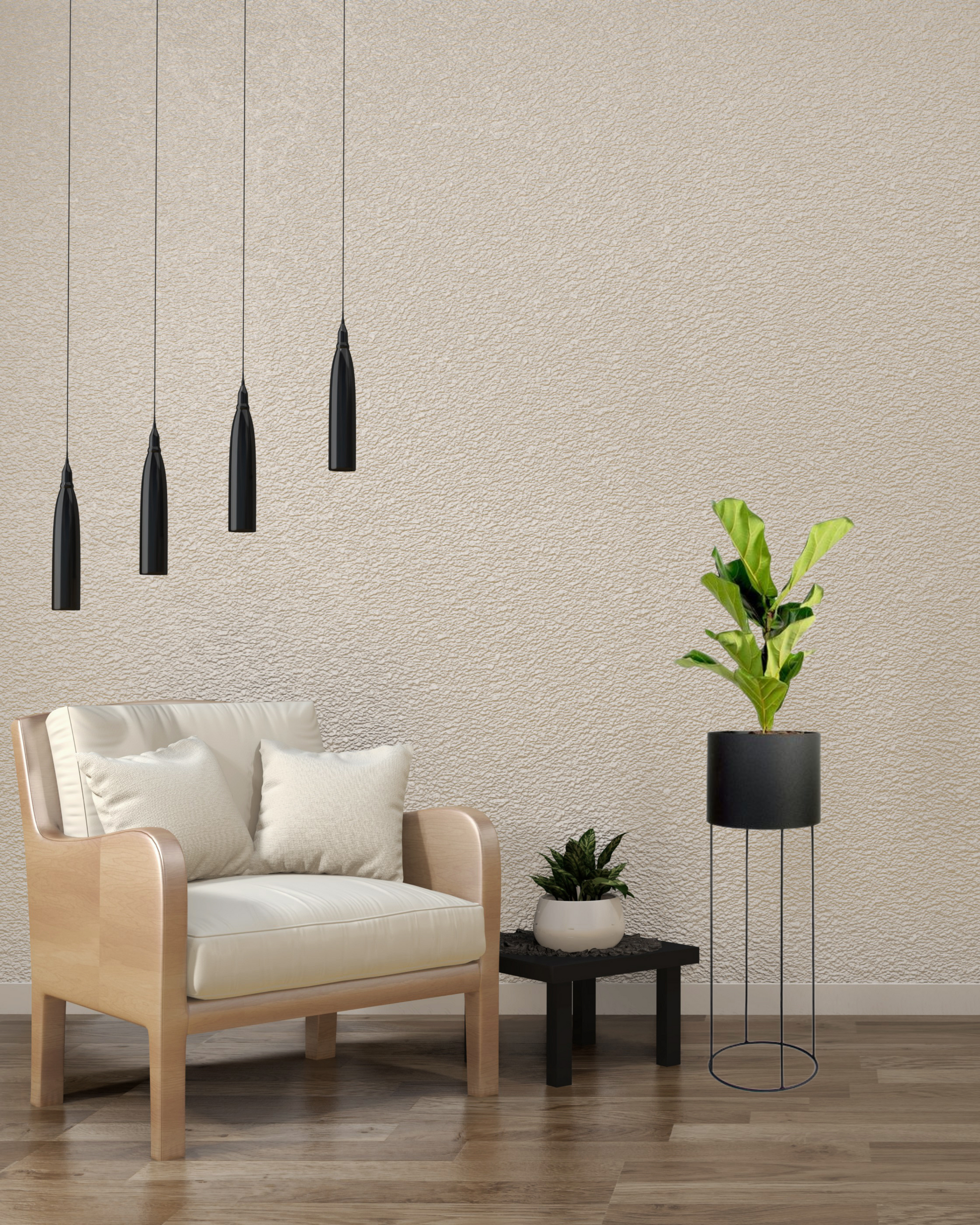 Matte Black Metal Pot Plant Stand