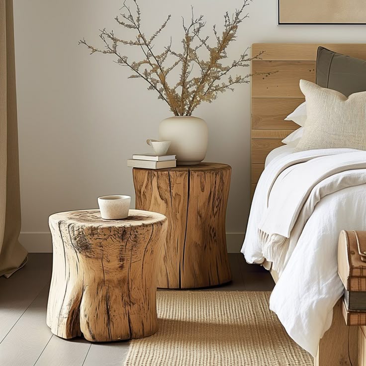 Solid Tree Trunk Side Table