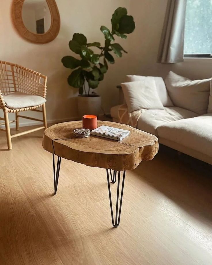 Live Edge Round Coffee Table