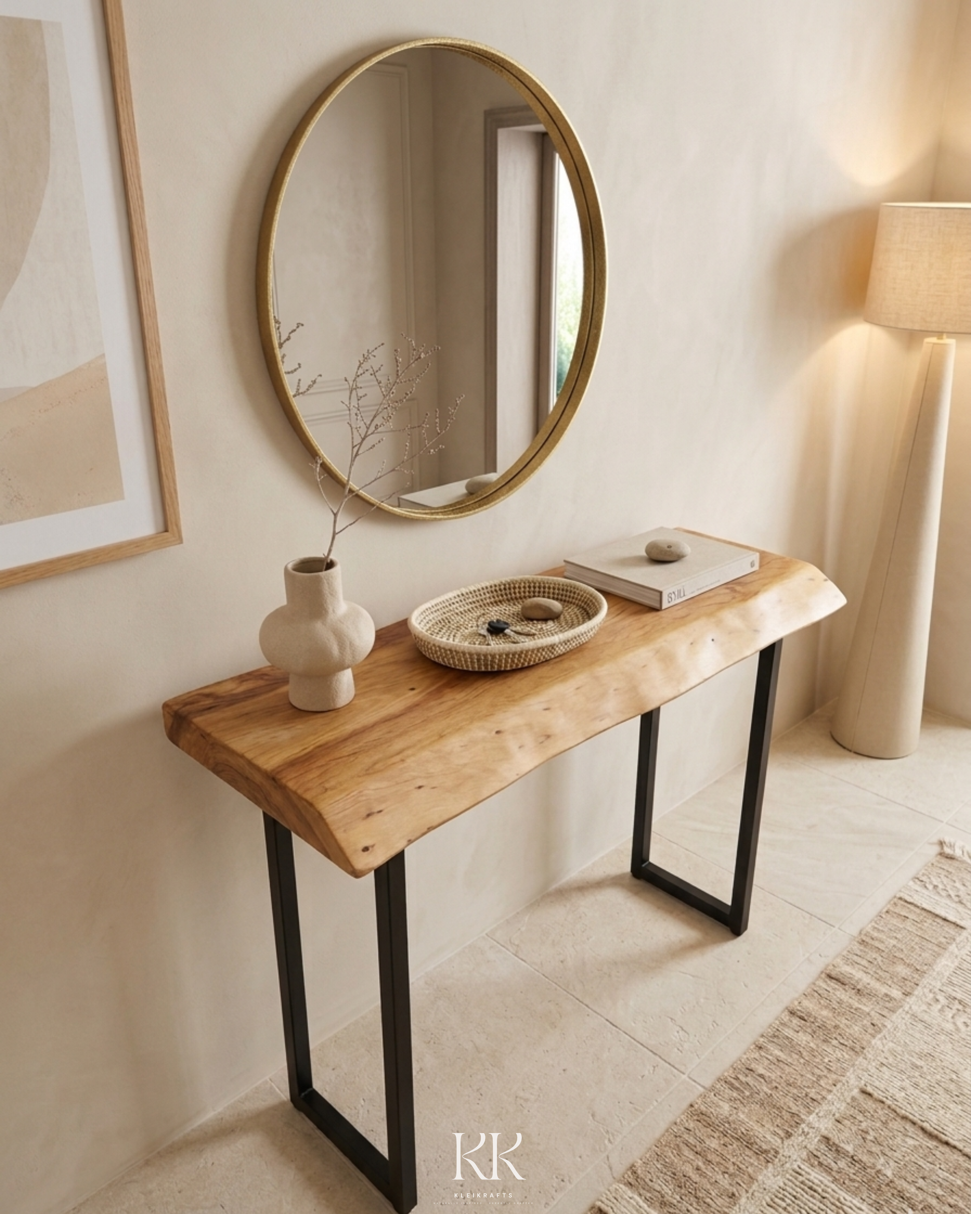 Handcrafted Live-Edge Console Table