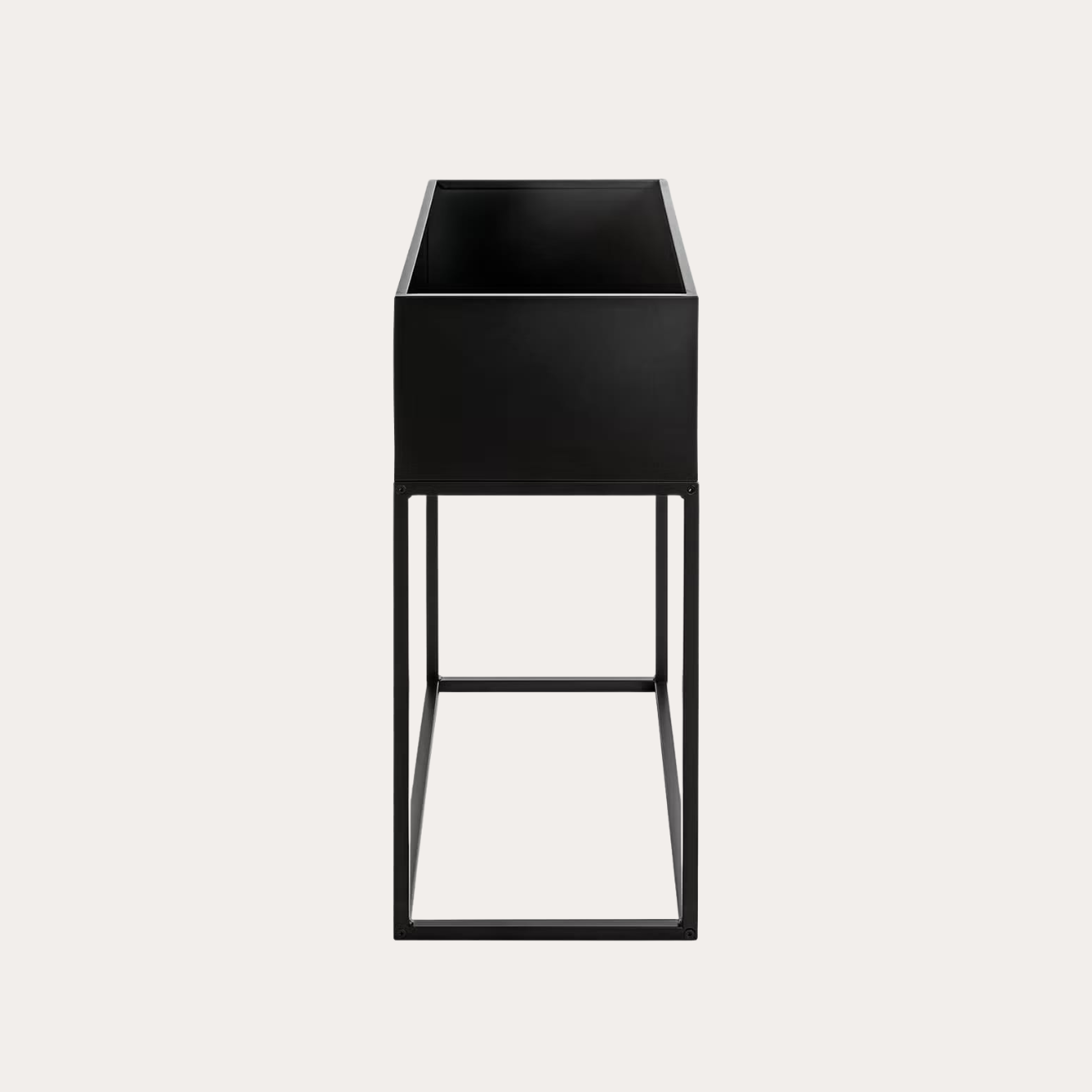 Matte Black Metal Rectangle Plant Stand