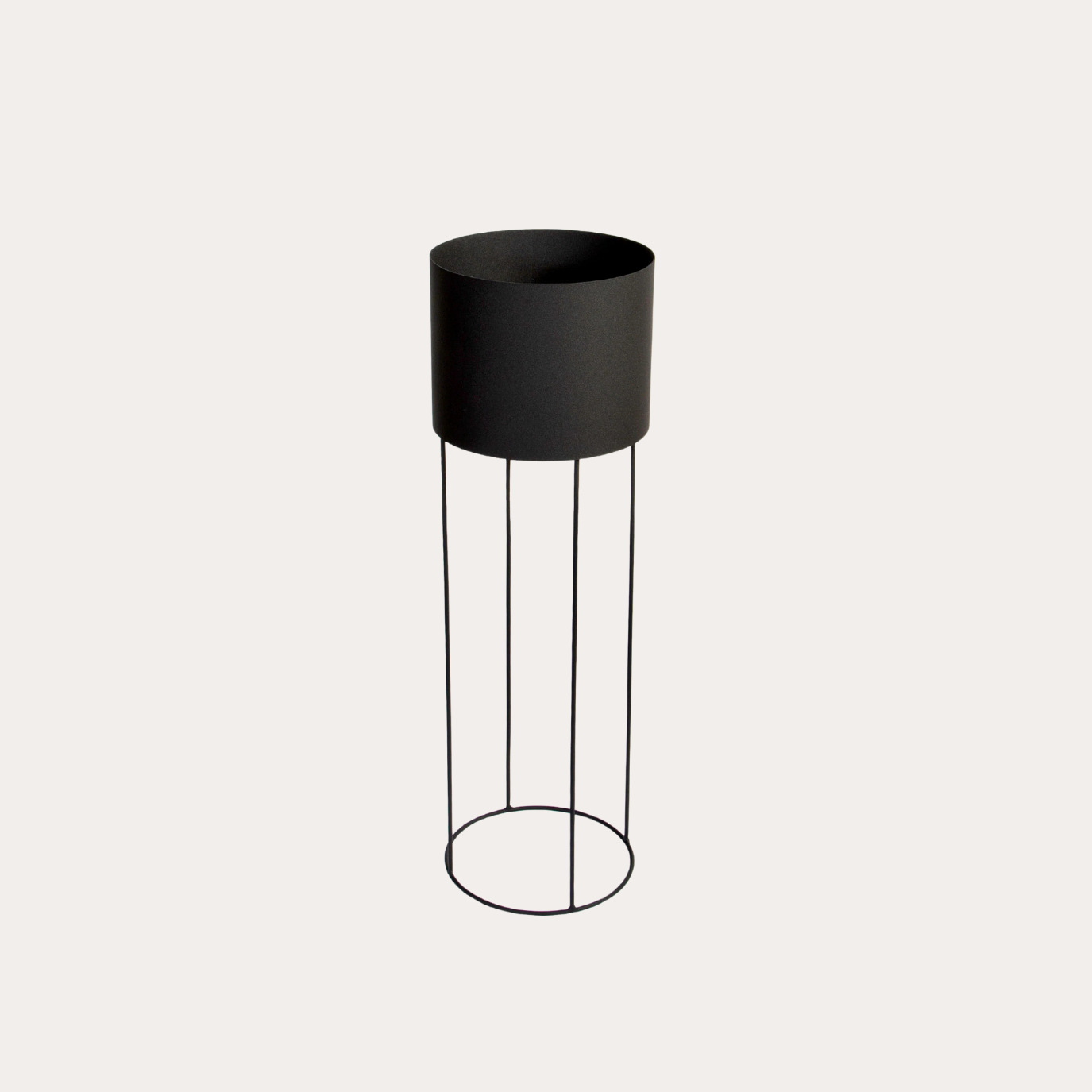 Matte Black Metal Pot Plant Stand