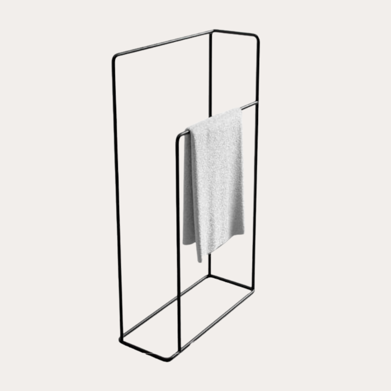 Matte Black Metal Towel Rack