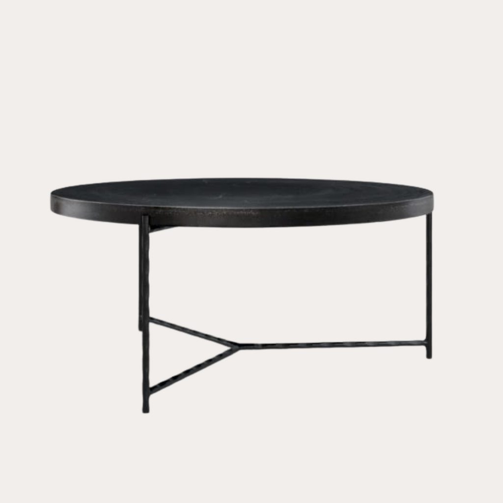 Matte Black Metal Round Coffee Table