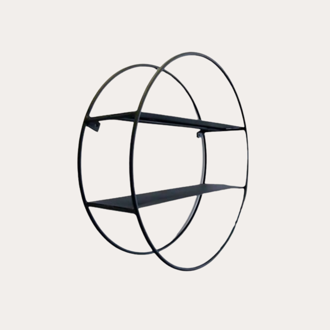 Circular Matte Black Metal Wall Shelf