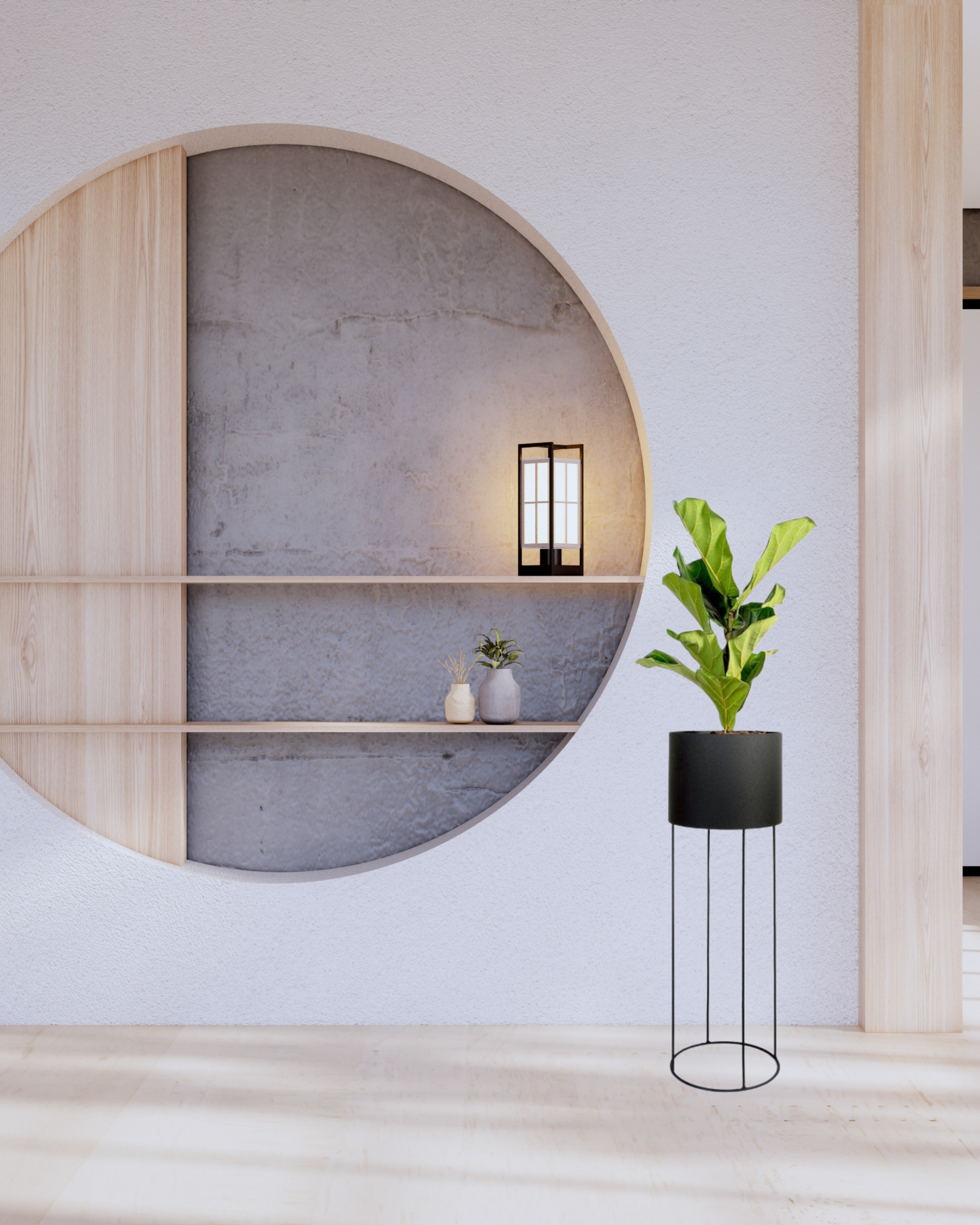 Matte Black Metal Pot Plant Stand