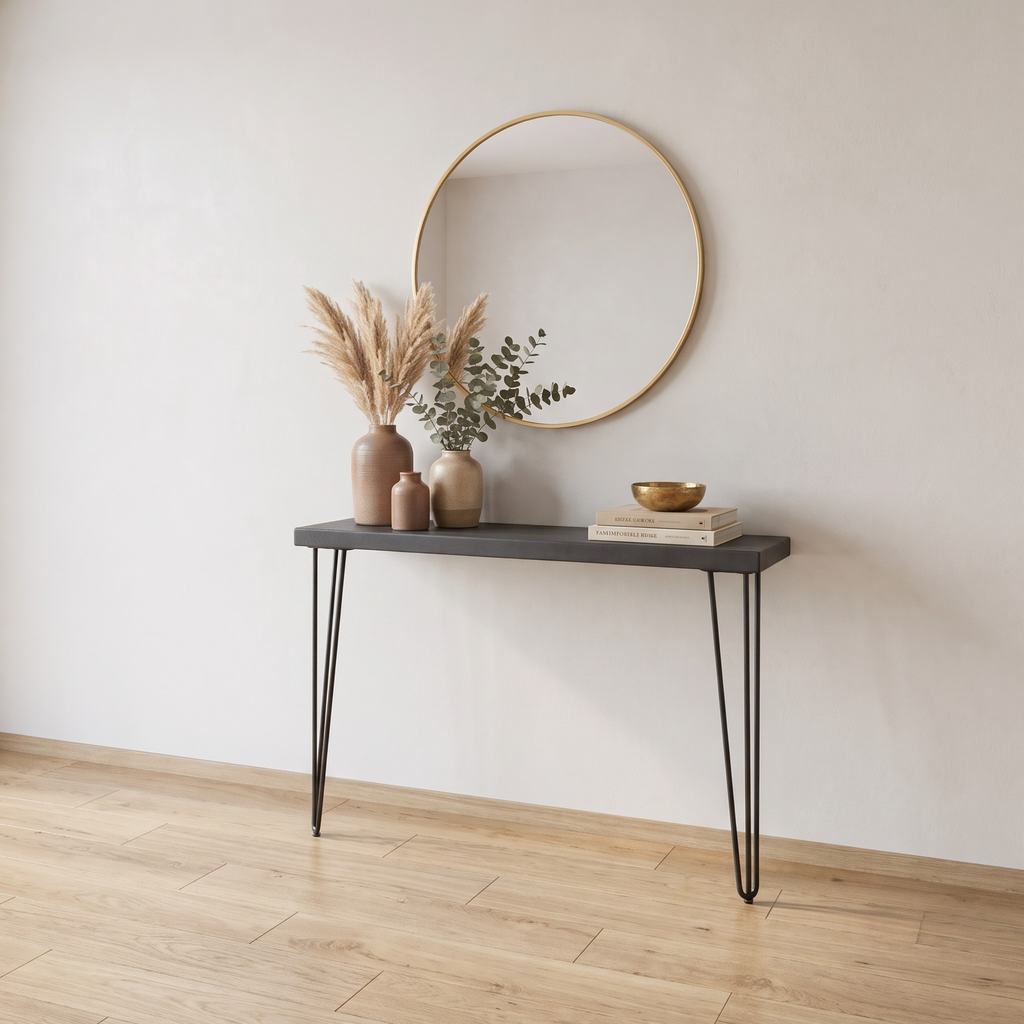 Black Hairpin Leg Console Table