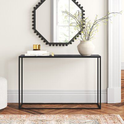 Matte Black Metal Console Table