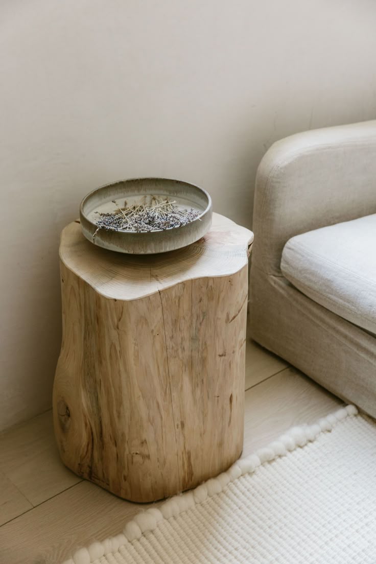 Solid Tree Trunk Side Table