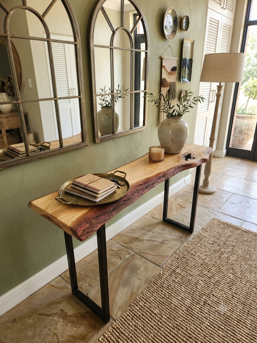 Handcrafted Live-Edge Console Table