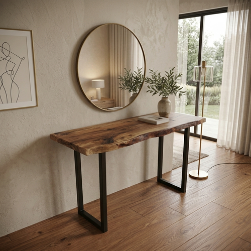 Handcrafted Live-Edge Console Table