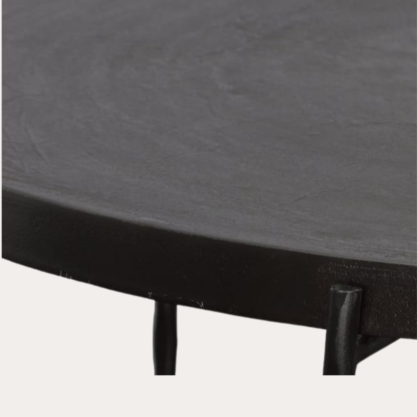Matte Black Metal Round Coffee Table