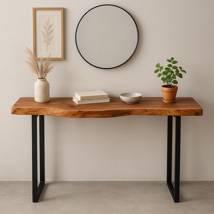 Handcrafted Live-Edge Console Table