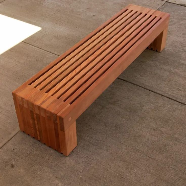 Slatted Wooden Bench
