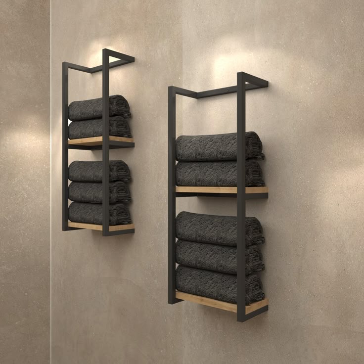 Handcrafted Wooden Towel Shelf Holder