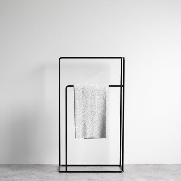 Matte Black Metal Towel Rack