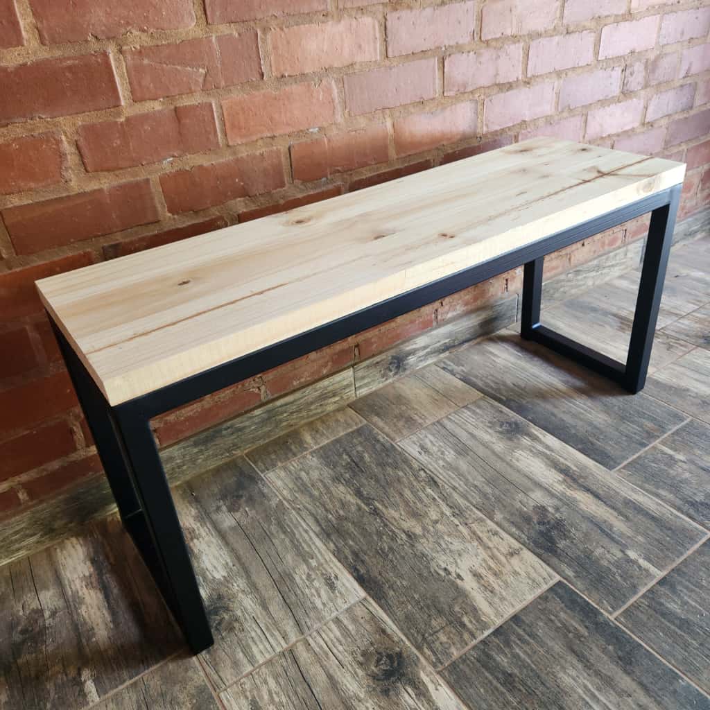 Modern Wooden and Metal Bench