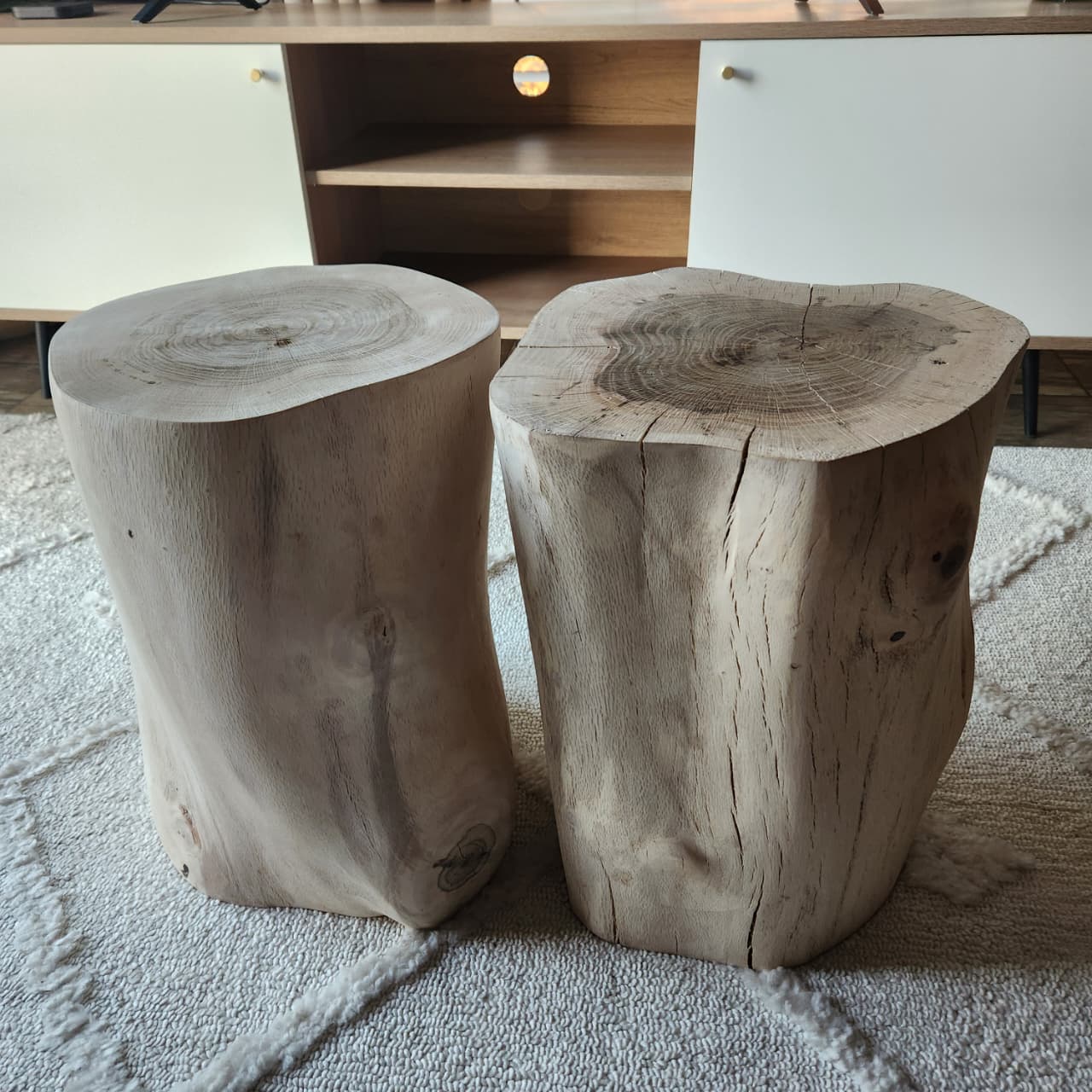 Solid Tree Trunk Side Table