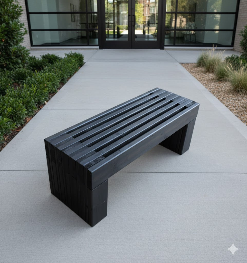 Slatted Wooden Bench