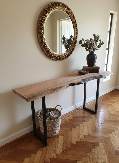 Handcrafted Live-Edge Console Table