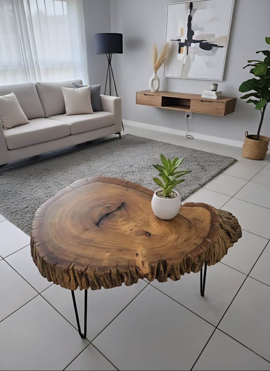 Live Edge Round Coffee Table