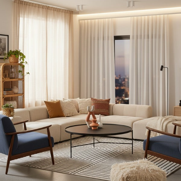 Matte Black Metal Round Coffee Table