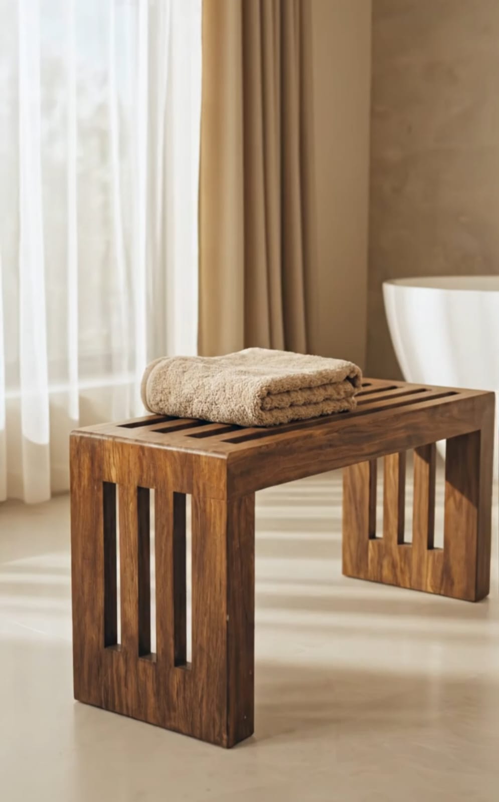 Slatted Wooden Bench
