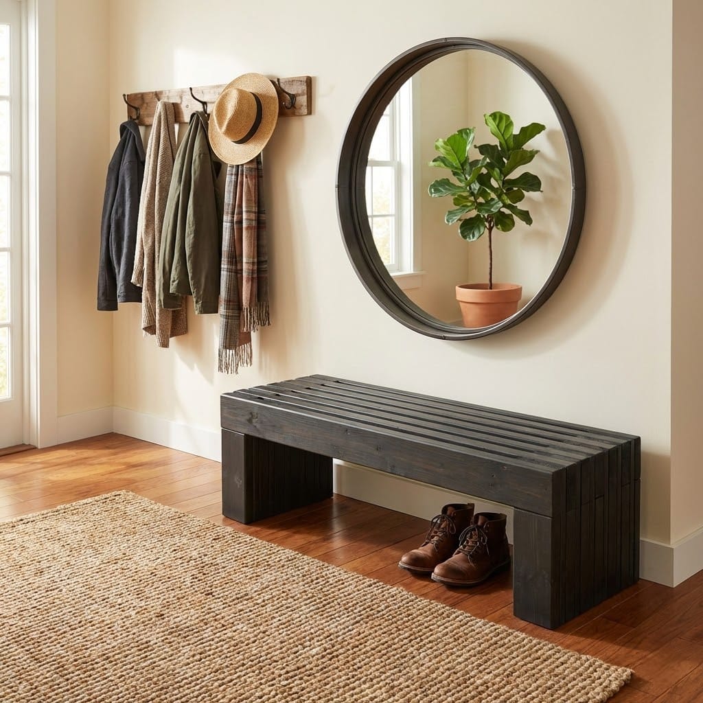 Slatted Wooden Bench