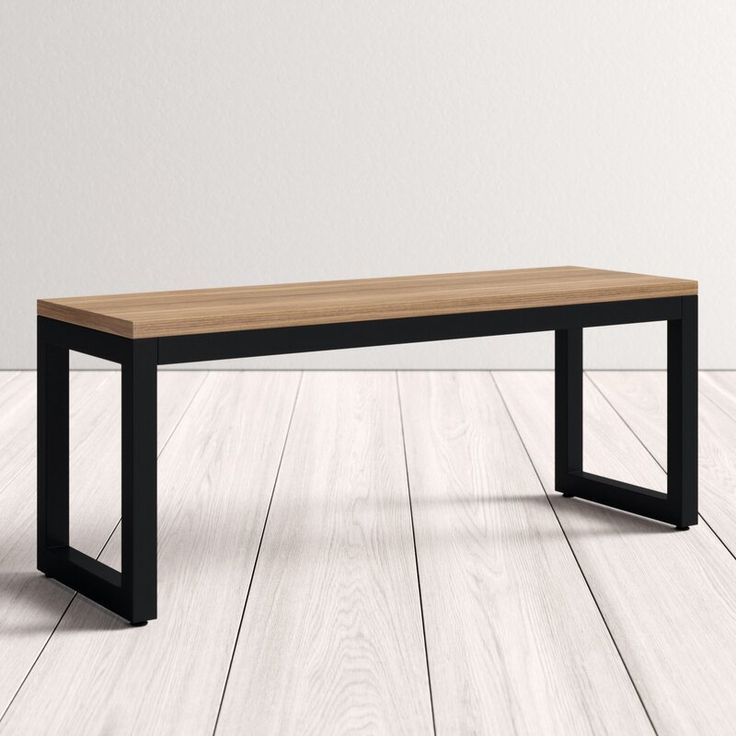 Modern Wooden and Metal Bench