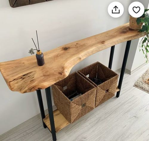 Handcrafted Live-Edge Console Table