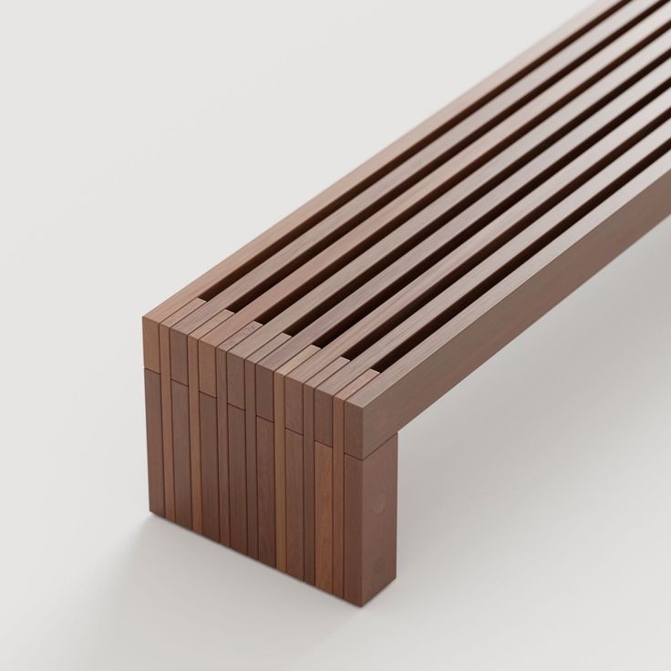 Slatted Wooden Bench